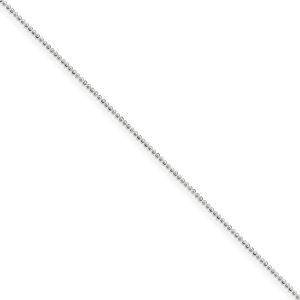1 mm, Sterling Silver, Beaded Chain Anklet - 10 inch